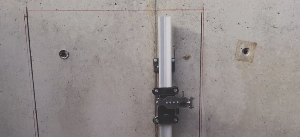 Wall saw mounted on concrete — Blitz Cut n Core